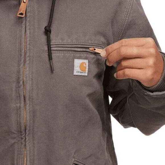 Carhartt Women's Sherpa Lined Sandstone Sierra Jacket in Taupe Gray - Picture 14 of 17